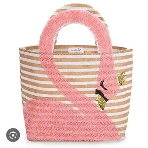 Mud Pie Swan Lake Kids Baby Girl Sequin Jute Tote